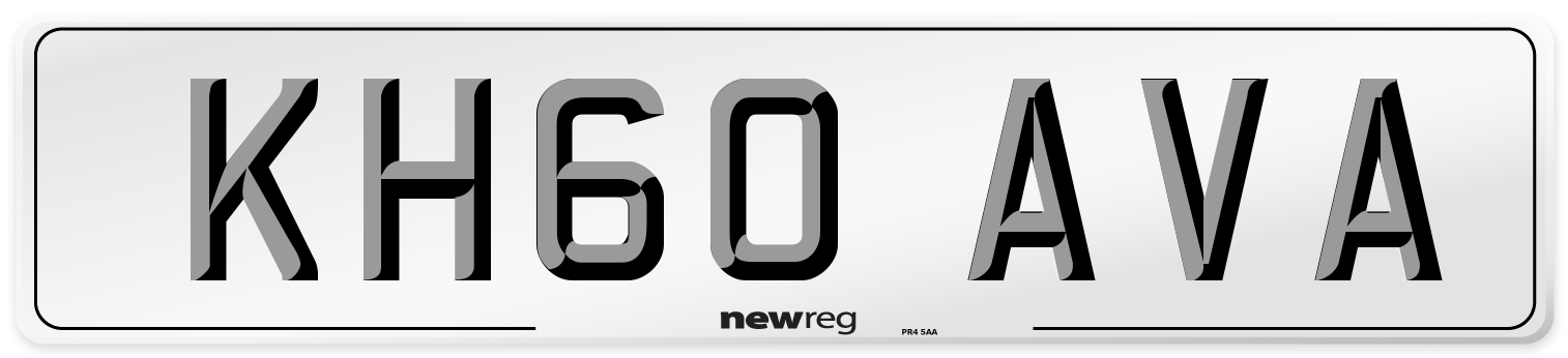 KH60 AVA Number Plate from New Reg